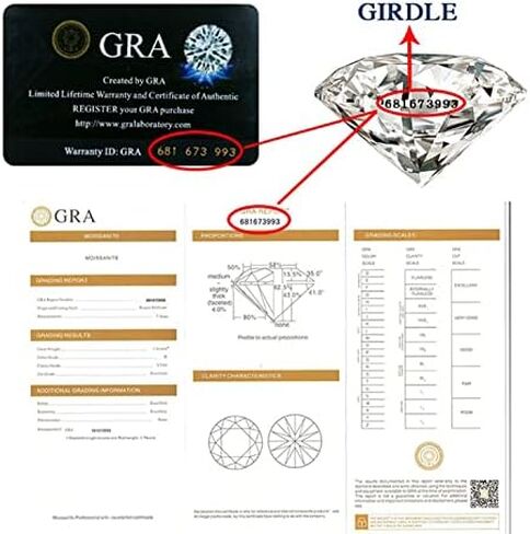 GRA Certified Round 7.50 mm 1.50 Carat Moissanite Diamond D Color Gemstones VVs1 Purity in Kuwait