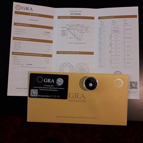 GRA Certified Round 7.50 mm 1.50 Carat Moissanite Diamond D Color Gemstones VVs1 Purity in Kuwait