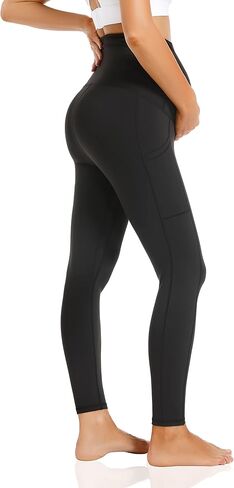 V VOCNI Maternity Fleece Lined Leggings with Pockets Over The Belly Yoga Pants Thermal Winter Workout Leggings for Women in Kuwait