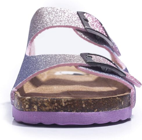 FITORY Boys Girls Glitter Slide Sandals, Cork Slipper with Adjustable Straps for Little Kid/Big Kid in Saudi Arabia