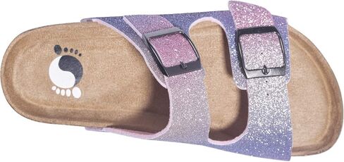 FITORY Boys Girls Glitter Slide Sandals, Cork Slipper with Adjustable Straps for Little Kid/Big Kid in Saudi Arabia