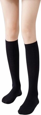 النساء جوارب طويلة إلى الركب عالية الفخذ جوارب التمهيد للهالوين عيد الميلاد مهرجان زينة الحفلات ارتداء اليومي (1 زوج + أسود) in Kuwait