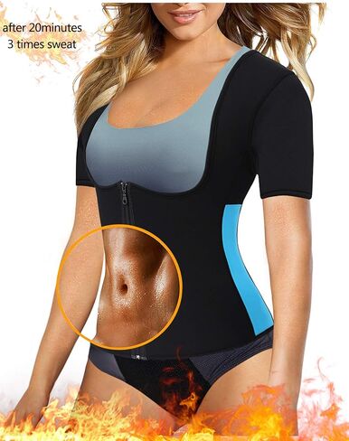 سترة ساونا نسائية من Gotoly مصنوعة من النيوبرين مع أكمام لبدلة رياضية ساخنة لفقدان الوزن in Kuwait