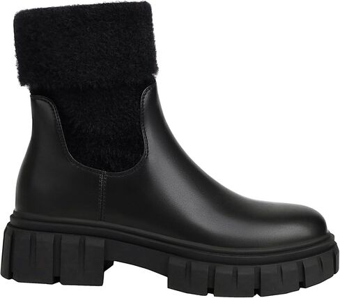 LOIRIT Women's Chelsea Ankle Boots Platform Plush Elastic Chunky Heel Lug Sole Booties in Saudi Arabia