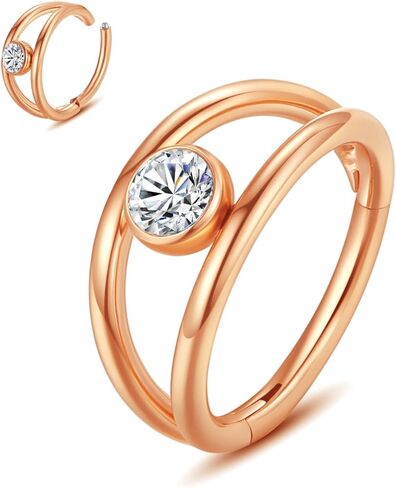 WYR 316L-حلقة حلقات الأنف المفصلية من الفولاذ المقاوم للصدأ: مع الزركون/أوبال 14G 16G 18G 20 جرام حلقة ثقب الجسم قطعة حلقات الشفاه الفرس الغضروف قطر الأقراط 6 مم 8 مم 10 مم 12 مم in Saudi Arabia