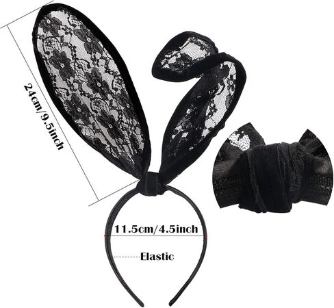 إكسسوارات أزياء الأرنب الأسود الأبيض الأرنب طوق الأصفاد هالوين مثير الأرنب مجموعة تأثيري للنساء in Kuwait