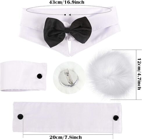 إكسسوارات أزياء الأرنب الأسود الأبيض الأرنب طوق الأصفاد هالوين مثير الأرنب مجموعة تأثيري للنساء in Kuwait