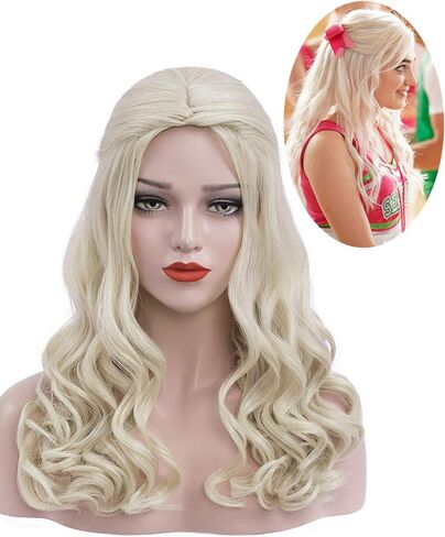 Bopocoko Blonde Wigs for Women Costume Platinum Blonde Braided Hair Wig Synthetic Wigs for Party Halloween BU235A in Kuwait