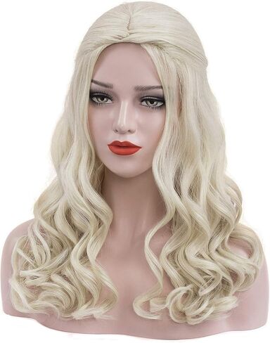 Bopocoko Blonde Wigs for Women Costume Platinum Blonde Braided Hair Wig Synthetic Wigs for Party Halloween BU235A in Kuwait