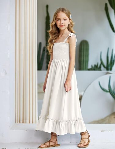 Arshiner Girls Summer Dress Boho Beach Casual Smocked Maxi Dresses in Saudi Arabia