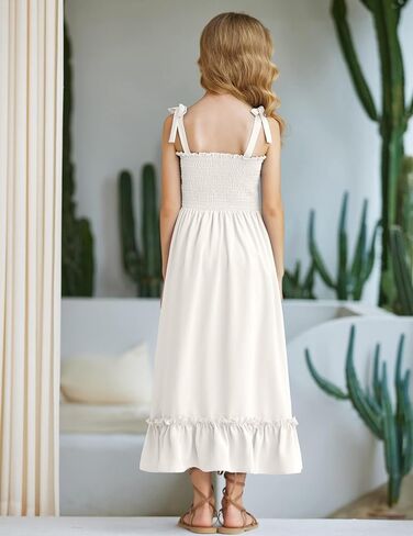 Arshiner Girls Summer Dress Boho Beach Casual Smocked Maxi Dresses in Saudi Arabia