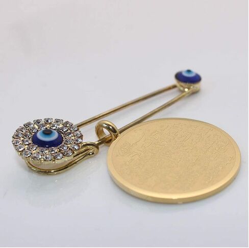 زد كيه دي سي دبوس بروش من الستانلس ستيل بتصميم عين الحسد التركي بتصميم عين الله عليه السلام والمسلمين، معدن in Kuwait