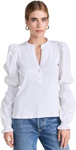 قميص Veronica Beard Jean النسائي Effy، أبيض، XS in Kuwait