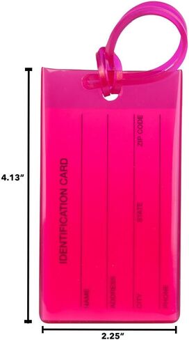 4 Pack TravelMore Luggage Tags for Suitcases, Flexible Silicone Travel ID Identification Labels Set for Bags & Baggage – Hot Pink in Kuwait