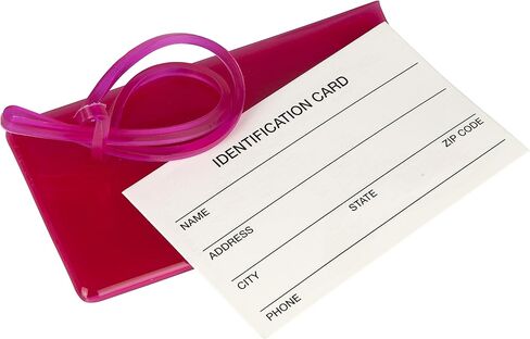 4 Pack TravelMore Luggage Tags for Suitcases, Flexible Silicone Travel ID Identification Labels Set for Bags & Baggage – Hot Pink in Kuwait