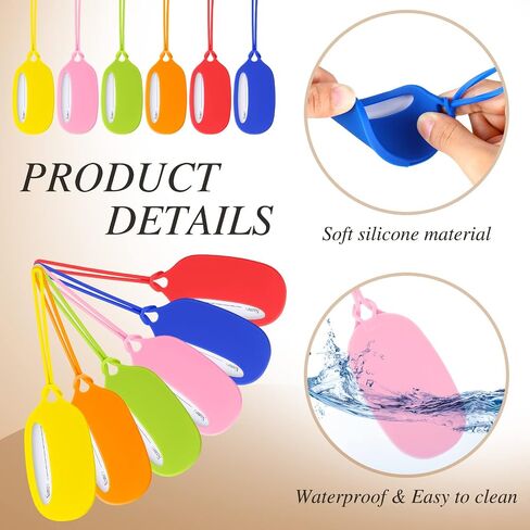 Sanwuta 24 Pieces Kids Luggage Tags Silicone Bag Tags for Backpacks Kids Backpack Tags with Name/ID/Address Card Suitcase Tags Identifiers Name Tags for Luggage in Saudi Arabia