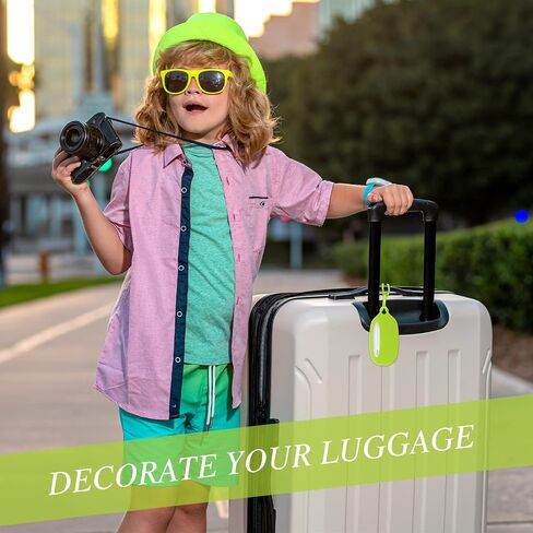 Sanwuta 24 Pieces Kids Luggage Tags Silicone Bag Tags for Backpacks Kids Backpack Tags with Name/ID/Address Card Suitcase Tags Identifiers Name Tags for Luggage in Saudi Arabia