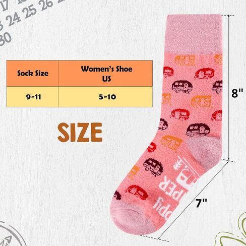 التخييم النساء القطيفة طاقم الجوارب 4 زوج RV خيمة المعسكر الدب أنماط منتصف العجل طول الشتاء جوارب سميكة المعلم النساء الفتيات السيدات مضحك مخيم الجوارب عطلة مهرجان هدية للزوجة ابنة صديق in Kuwait