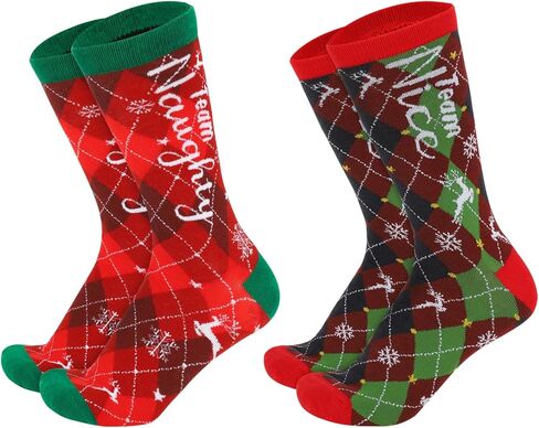 أودي_6 تي اكس دي زوجان من جوارب هدايا الكريسماس، جوارب مرحة ومبتكرة لفريق شقي او لطيف، جوارب عيد الميلاد للنساء، جوارب قطنية ملونة للعطلات للفتيات المراهقات، هدايا الكريسماس in Kuwait