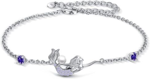 YAFEINI Ankle Bracelets for Women Sterling Silver Mermaid Turtle Ladybug Moon Star Pineapple Anklet Link Chain Anklets Jewelry Gifts for Girls in Kuwait