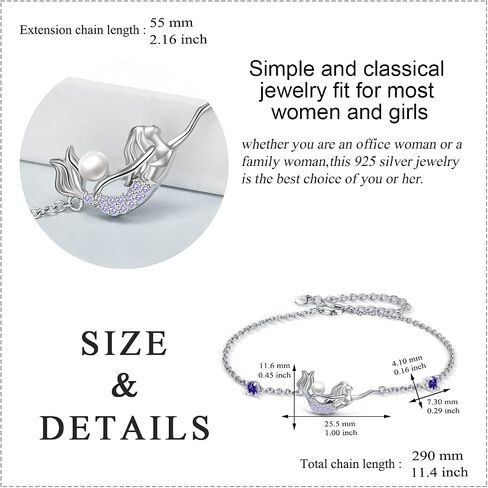 YAFEINI Ankle Bracelets for Women Sterling Silver Mermaid Turtle Ladybug Moon Star Pineapple Anklet Link Chain Anklets Jewelry Gifts for Girls in Kuwait