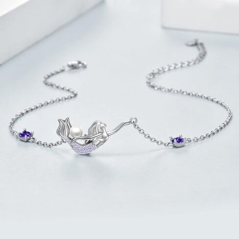 YAFEINI Ankle Bracelets for Women Sterling Silver Mermaid Turtle Ladybug Moon Star Pineapple Anklet Link Chain Anklets Jewelry Gifts for Girls in Kuwait