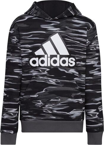 بلوفر بغطاء رأس مموه سائل مطبوع بالكامل من adidas للأولاد (الأطفال الصغار/الأطفال الصغار) أسود 6 أطفال صغار in Kuwait