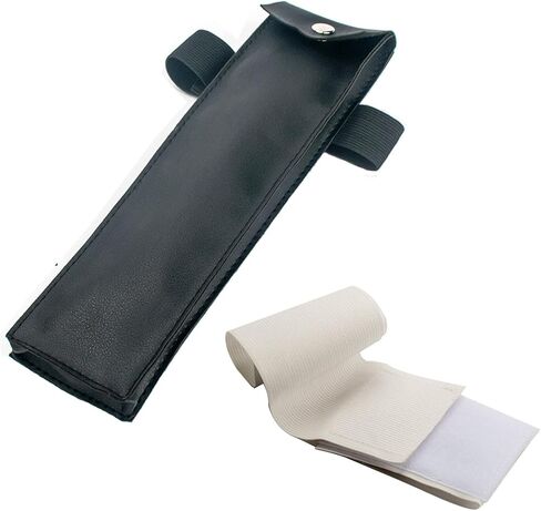 حقيبة نينجا كوناي مع ضمادة - حقيبة ساق كوناي من جلد البولي يوريثان مع ضمادة لأزياء النينجا التنكرية باللون الأسود in Kuwait