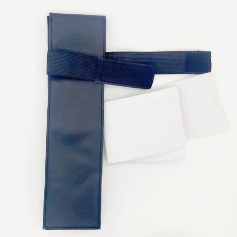 حقيبة نينجا كوناي مع ضمادة - حقيبة ساق كوناي من جلد البولي يوريثان مع ضمادة لأزياء النينجا التنكرية باللون الأسود in Kuwait