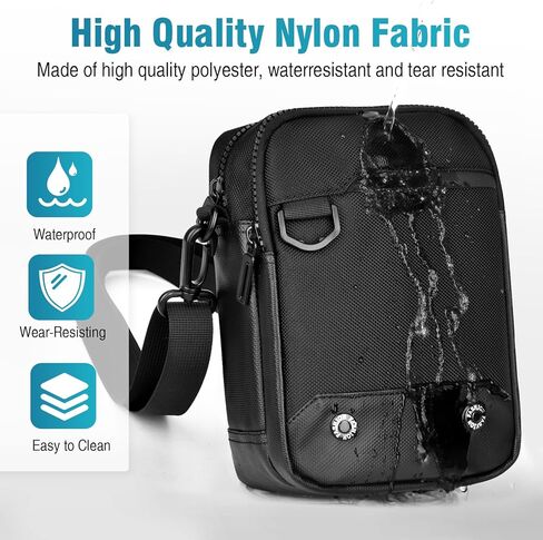 TEUEN Waterproof Nylon Crossbody Bag for Men Small Lightweight Side Shoulder Bag Adjustable Sling Messenger Bag Satchel in Kuwait