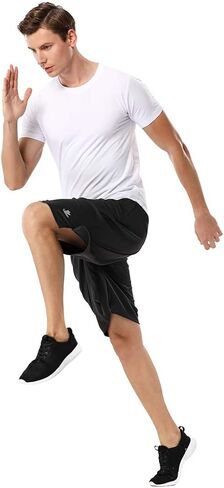 شورت كرة السلة الرياضي للرجال من DEVOROPA، شورت فضفاض للأداء الرياضي، جيوب بسحاب in Kuwait