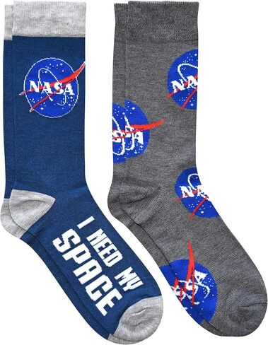 Hyp NASA Logos I Need My Space Men's Crew Socks 2 Pair Pack in Saudi Arabia