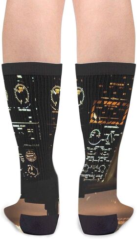 Airplans Pilot And Physics Men's Unisex Novelty Crew Socks Funny Crazy Dress Socks, أسود, One Size in Kuwait