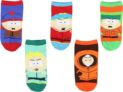 بيو وورلد جوارب ساوث بارك للبالغين من كارتمان كايل ستان كيني باترز، جوارب مزج ومطابقة للكاحل، 5 ازواج، متعددة الالوان in Kuwait