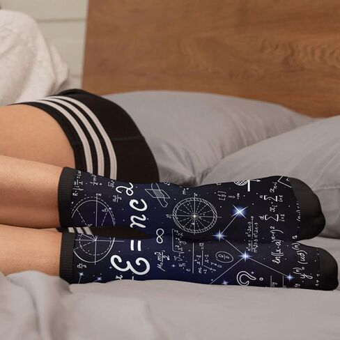 YISHOW Cool Math Science Crew Socks Men's Women's Funny Novelty Physical Socks in Saudi Arabia
