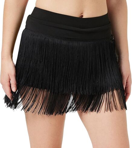 تنانير رقص ZX هامشية للنساء في قاعة الرقص اللاتينية السالسا التانغو تنورة الهالوين تنورة قصيرة فستان رقص مع شورت in Kuwait