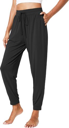 LazyCozy Women's Jogger Pants Lightweight Loose Yoga Sweatpants Casual Lounge Pajama Pants with Pockets in Kuwait