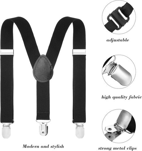 Yahenda 12 Set 24 Pcs Men Suspender and Bow Tie Bulk Pack Y Back Y Shape Adjustable Elastic Suspender for Adult Boy Women in Saudi Arabia