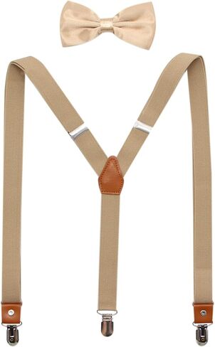 Suspenders And Pre-Tied Bowtie Set For Boys And Men By JAIFEI, Casual And Formal in Saudi Arabia