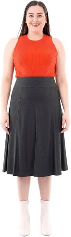 G-Line Women's Eight Gore Midi Skirt Elegant Modest Boho A-Line Below The Knee Panel Skirt for Women Petite to Plus Size 0-26 in Saudi Arabia