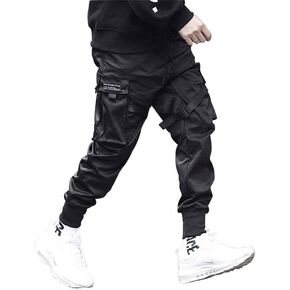 Astellarie Mens Casual Pants Multi-Pockets Fashion Cargo Joggers Gym Drawstring Long Pants