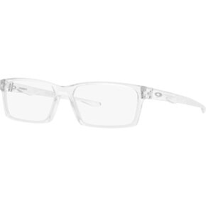 Oakley Men's Ox8060 Overhead Rectangular Prescription Eyewear Frames, Polished Clear/Demo Lens, 59 mm