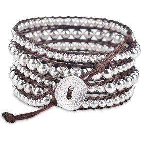 الزنك الفضي + البني - سوار معصم داكوتا بوهو الروحي in Kuwait