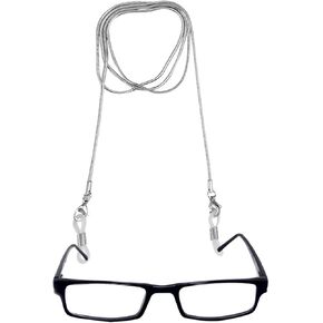 Toyvian Fashion Eyeglass Strap Chains Cord Stainless Steel Snake Chain Style Eyeglass Sunglasses Chain Cord Neck Strap Holder for Outdoor Activities Reading Glasses (Silver) in Saudi Arabia