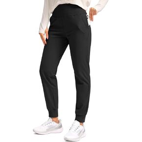 SANTINY المرأة صوف مبطن الركض مقاومة للماء عالية الخصر الحرارية Sweatpants سراويل شتوية المشي لمسافات طويلة الجري جيوب in Kuwait