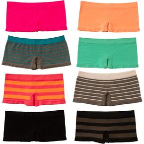 Alyce Intimates Seamless Girls Panties, Pack of 8 | Solids & Prints