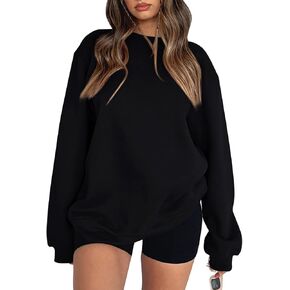 Beaully Women's Oversized Crewneck Long Sleeve Sweatshirts Casual Solid Pullover Sweatshirt Tops Shirts in Saudi Arabia