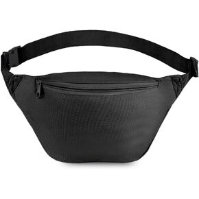 Zip Running Fanny Pack for Women and Men,Canvas Waist Bag with Adjustable Strap for Outdoors Workout Running,Hiking,Traveling,Biking,Rave and Festival