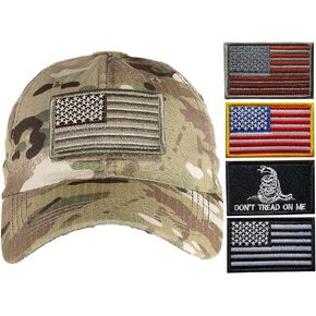 Multicam Tactical Hat,Military Army OCP Hat with 6 American Flag Patch,Adjustable Operat Baseball Cap for Men in Kuwait