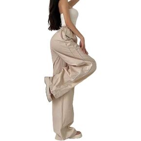 ODIZLI Parachute Pants for Women Y2k Low Rise Loose Cargo Pants Streetwear Oversized Baggy Sweatpants Joggers Pants
